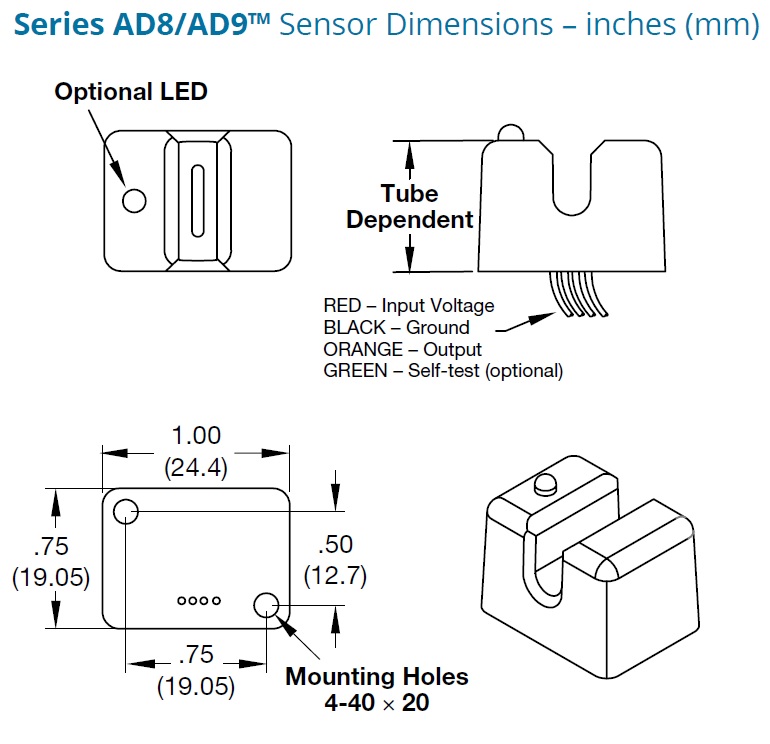 Introtek社/AD8/AD9 <br />非接触型気泡検知センサ